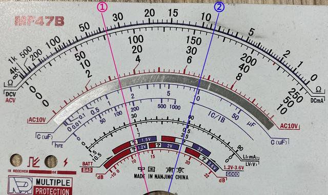 一分鐘教你指針式萬用表如何讀數（圖解）