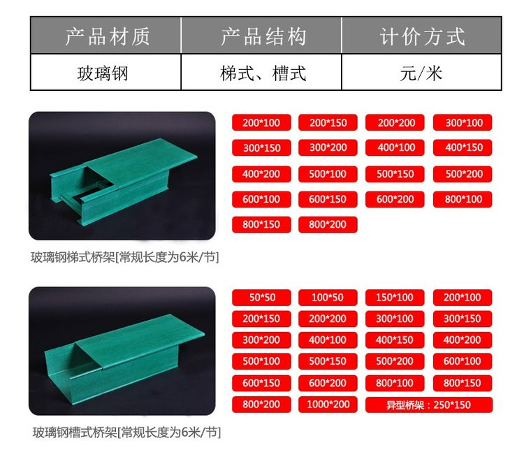 玻璃鋼橋架規格