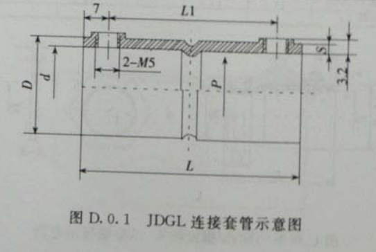 JDGL緊定式有螺紋緊定型(直通)連接套管示意圖