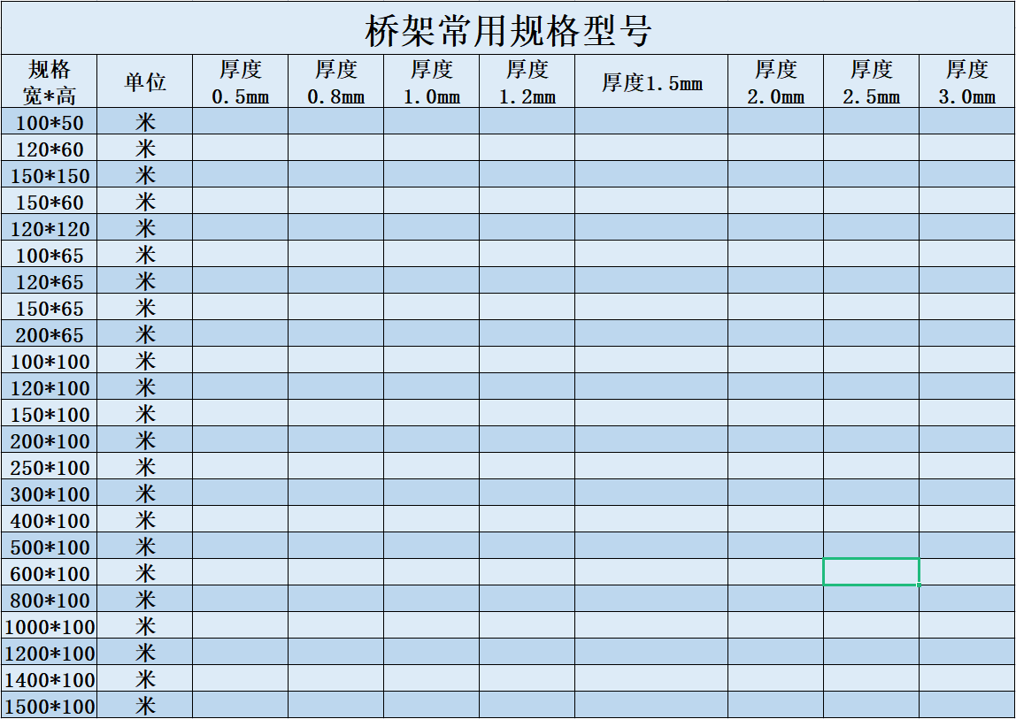 橋架有什么規格