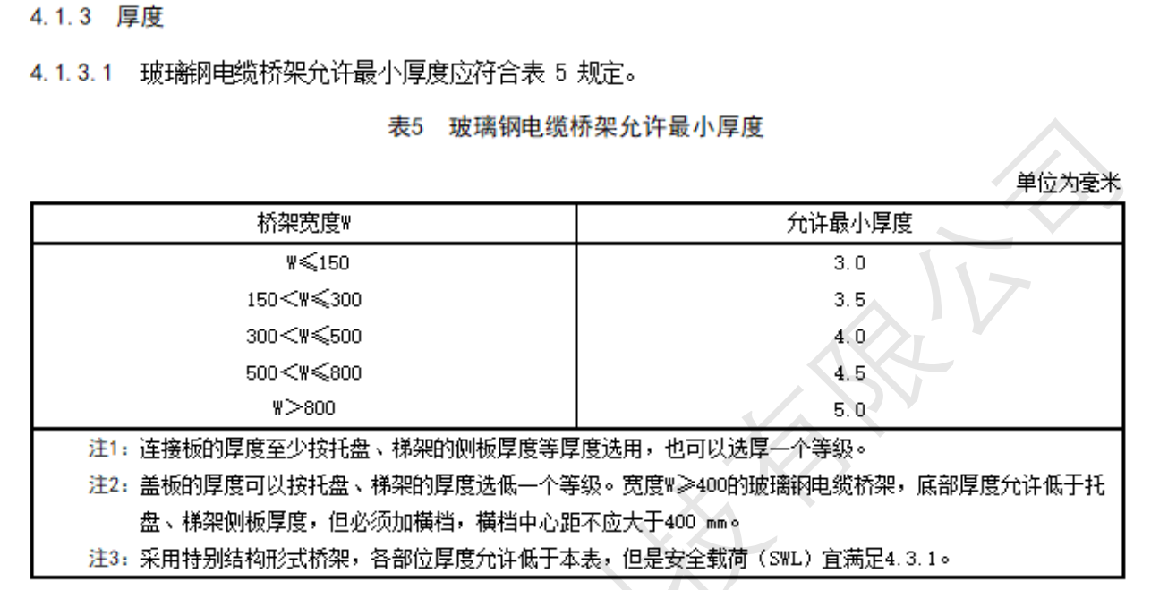 玻璃鋼橋架厚度標準